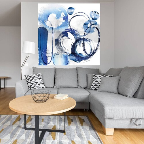 Cuadro Decorativo - Anillo azul - Nikki Chu - 56X56 cm - Arte Abstracto - Impresión en Lienzo - Fine Art TJ