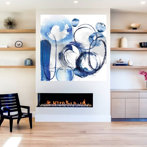 Cuadro Decorativo - Anillo azul - Nikki Chu - 56X56 cm - Arte Abstracto - Impresión en Lienzo - Fine Art TJ