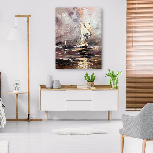 cuadro decorativo - Desafiando el velero de la tormenta
