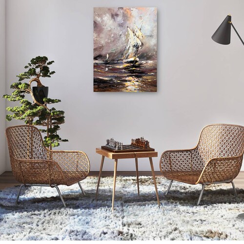 cuadro decorativo - Desafiando el velero de la tormenta