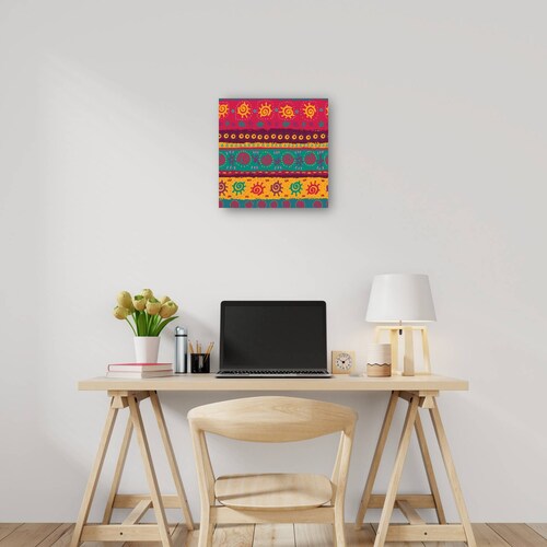 cuadro decorativo - Patrón azteca de símbolos brillantes