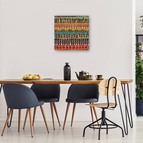 cuadro decorativo - Patrón tribal de puntos exóticos