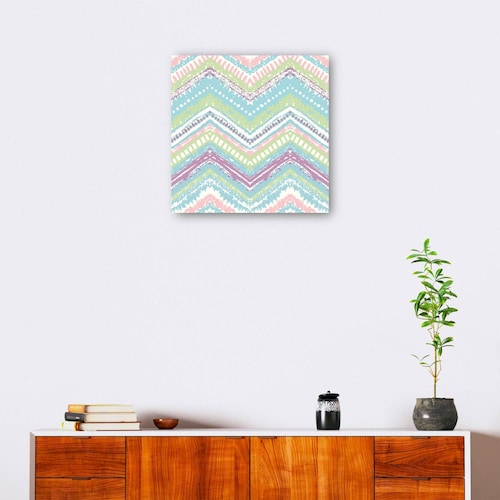 cuadro decorativo - Patrón de zigzag de caramelos pálidos