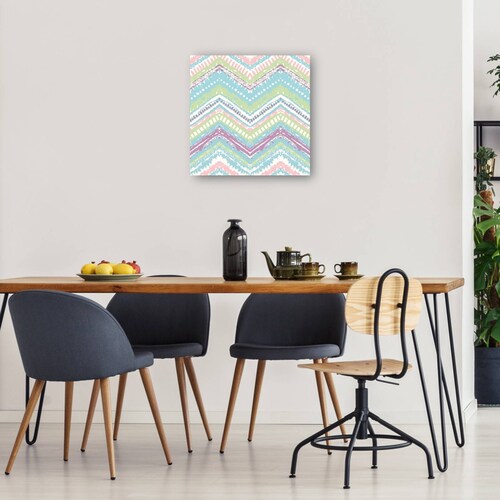 cuadro decorativo - Patrón de zigzag de caramelos pálidos
