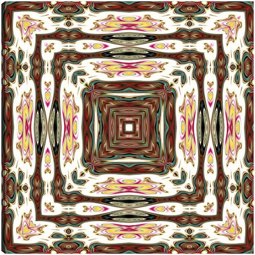 cuadro decorativo - Azulejos burdeos blancos ondulados
