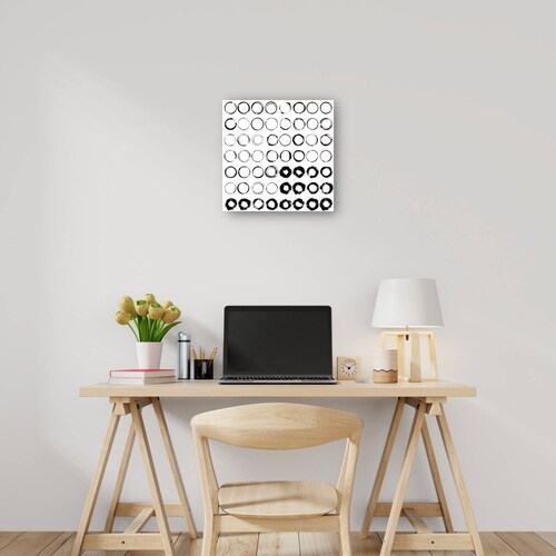 cuadro decorativo - Cepillado con Círculos Negros