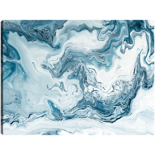 cuadro decorativo - Olas de mármol de nieve azul