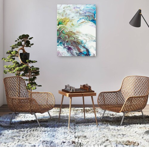 cuadro decorativo - Mármol ondulado de espuma de mar