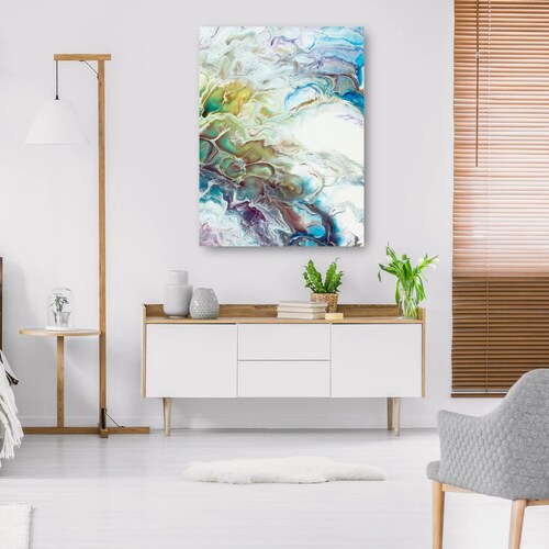 cuadro decorativo - Mármol ondulado de espuma de mar