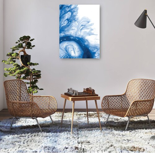 cuadro decorativo - Mármol azul remolino de mar