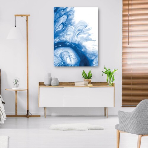 cuadro decorativo - Mármol azul remolino de mar