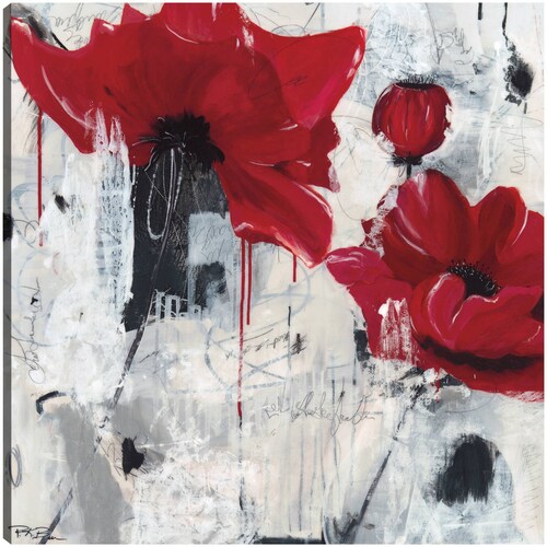 Cuadro Decorativo - Amor amapola - Pamela K. Beer - 56X56 cm - Arte Abstracto - Impresión en Lienzo - Fine Art TJ