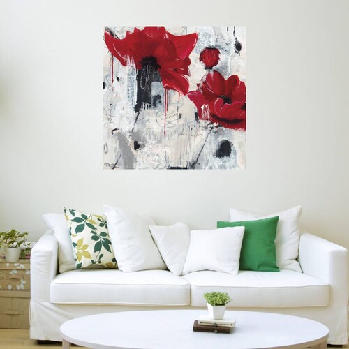 Cuadro Decorativo - Amor amapola - Pamela K. Beer - 56X56 cm - Arte Abstracto - Impresión en Lienzo - Fine Art TJ