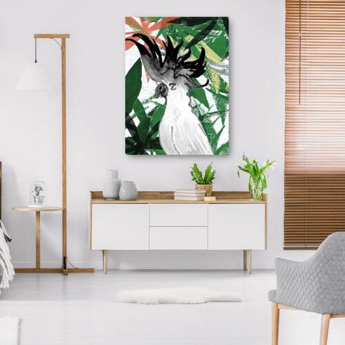 cuadro decorativo - cacatúa oculta