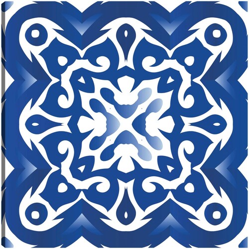 cuadro decorativo Patrón de mosaico azul atlántico