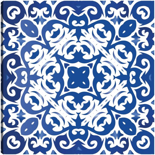 cuadro decorativo Patrón de mosaico azul azulejo