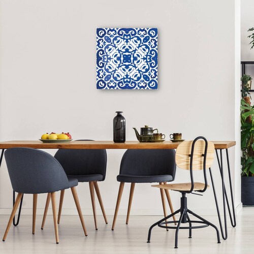 cuadro decorativo Patrón de mosaico azul azulejo