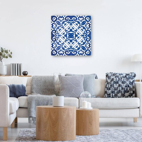 cuadro decorativo Patrón de mosaico azul azulejo