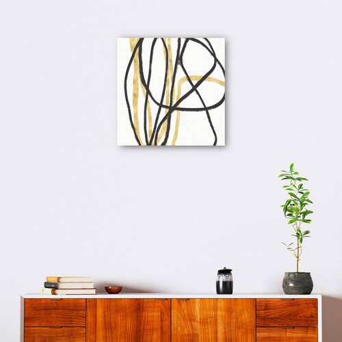 cuadro decorativo Líneas negras y doradas II
