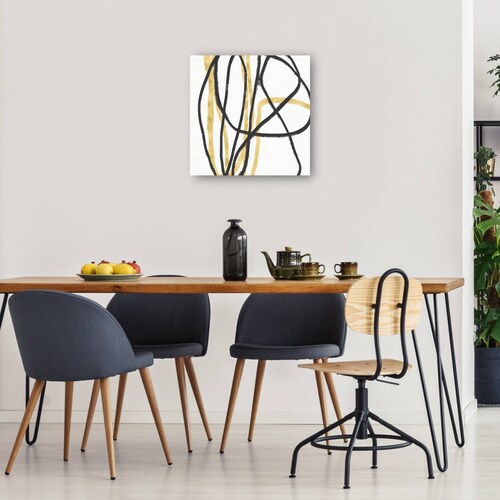 cuadro decorativo Líneas negras y doradas II