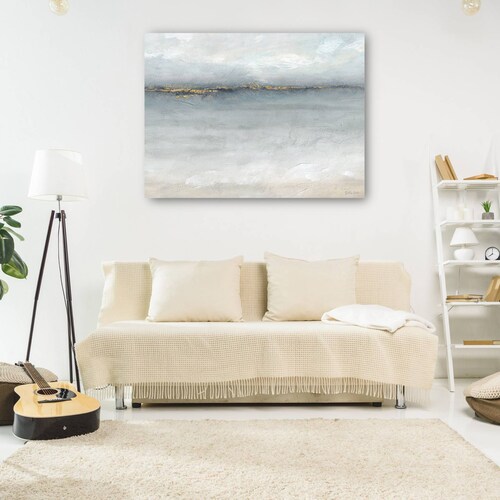 cuadro decorativo Sereno Mar Gris Oro Paisaje