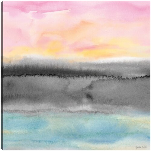 cuadro decorativo Cuadrado abstracto rosa puesta de sol II