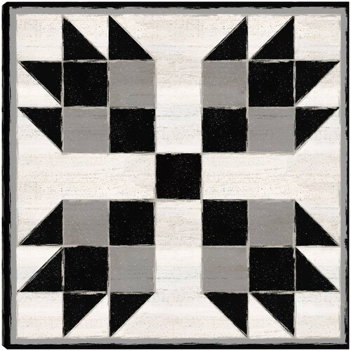 cuadro decorativo Bloque de edredón blanco y negro VII