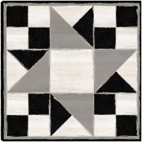 cuadro decorativo Bloque de edredón blanco y negro XIII
