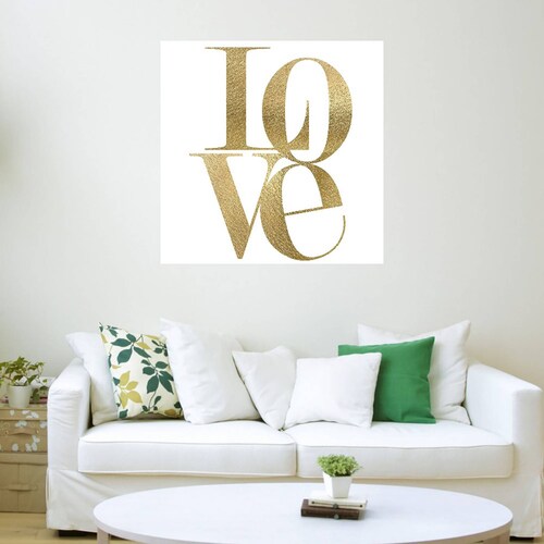 Cuadro Decorativo - Amor dorado - Nikki Chu - 94X94 cm - Arte Frases - Impresión en Lienzo - Fine Art TJ