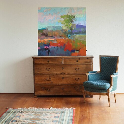 Cuadro Decorativo | Campo de color XII | Jane Schmidt | 56X56 Cm | Arte Abstracto | Impresión en Lienzo | Fine Art TJ