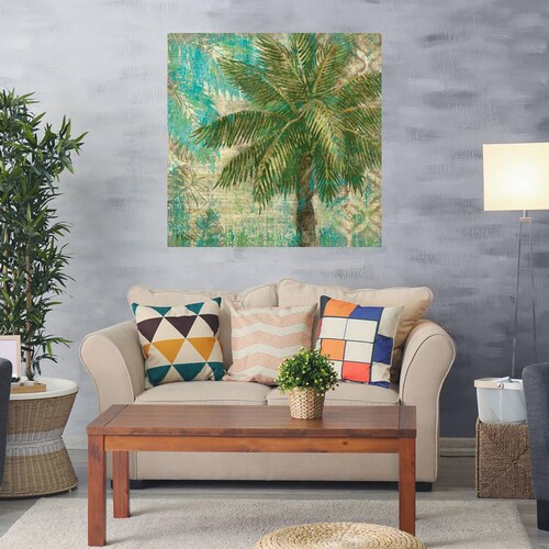Cuadro Decorativo | Escape en Aqua II | Paul Brent | 94X94 Cm | Arte Floral | Impresión en Lienzo | Fine Art TJ