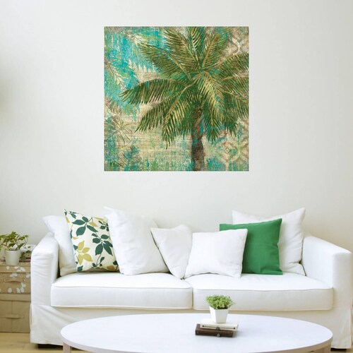 Cuadro Decorativo | Escape en Aqua II | Paul Brent | 94X94 Cm | Arte Floral | Impresión en Lienzo | Fine Art TJ