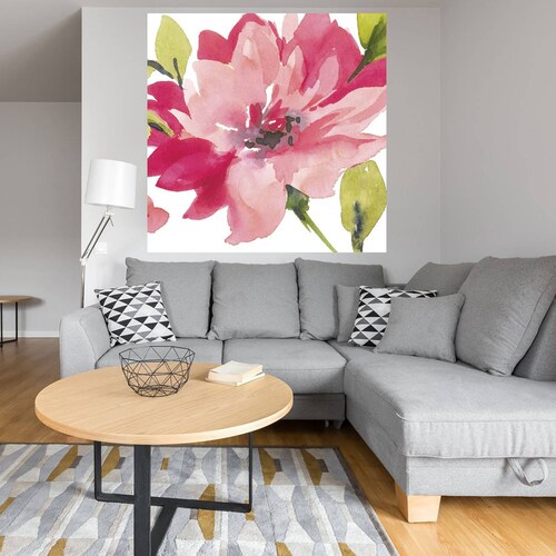 Cuadro Decorativo | Flor Carmesí II | Sandra Jacobs | 82X82 Cm | Arte Floral | Impresión en Lienzo | Fine Art TJ