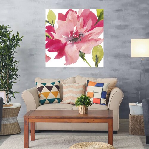 Cuadro Decorativo | Flor Carmesí II | Sandra Jacobs | 94X94 Cm | Arte Floral | Impresión en Lienzo | Fine Art TJ