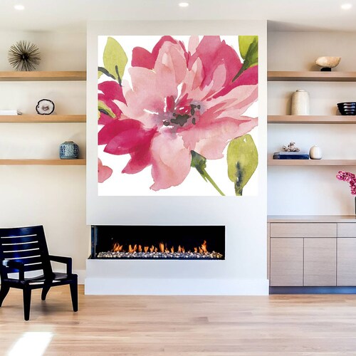 Cuadro Decorativo | Flor Carmesí II | Sandra Jacobs | 94X94 Cm | Arte Floral | Impresión en Lienzo | Fine Art TJ