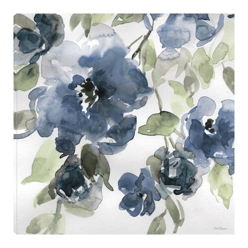 Cuadro Decorativo | Flores Azules I Indigo | Carol Robinson | 82X82 Cm | Arte Floral | Impresión en Lienzo | Fine Art TJ