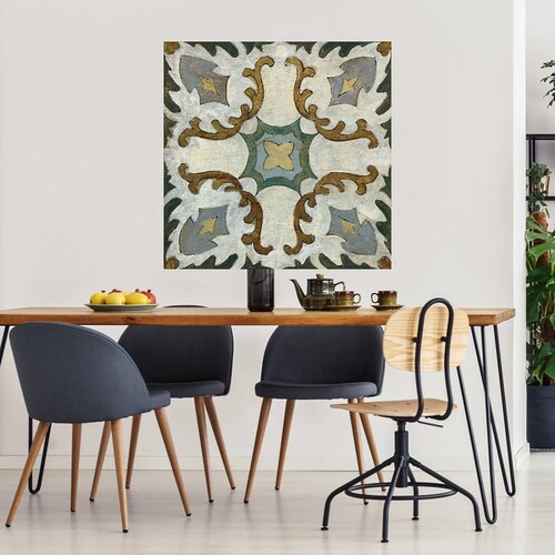Cuadro Decorativo | Azulejo del Viejo Mundo I | Silvia Vassileva | 94X94 Cm | Arte Abstracto | Impresión en Lienzo | Fine Art TJ