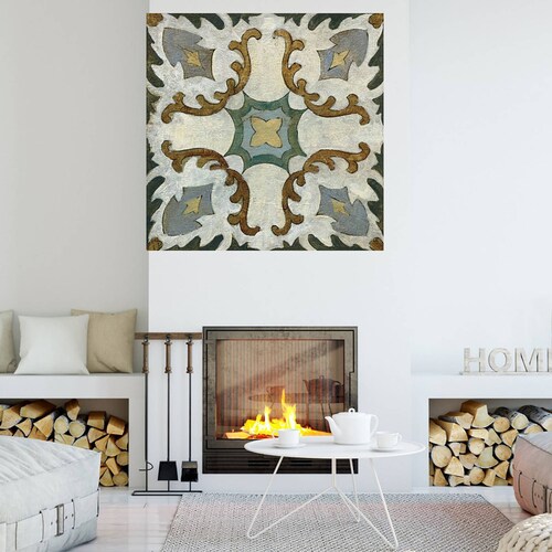 Cuadro Decorativo | Azulejo del Viejo Mundo I | Silvia Vassileva | 94X94 Cm | Arte Abstracto | Impresión en Lienzo | Fine Art TJ