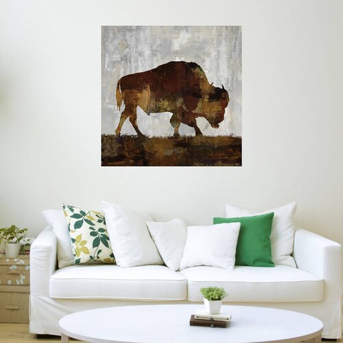 Cuadro Decorativo | Bisonte | Carl Colburn | 82X82 Cm | Arte Animales | Impresión en Lienzo | Fine Art TJ