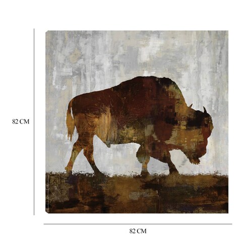 Cuadro Decorativo | Bisonte | Carl Colburn | 82X82 Cm | Arte Animales | Impresión en Lienzo | Fine Art TJ