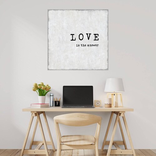 Cuadro Decorativo | El amor es la respuesta | Jamie MacDowell | 94X94 Cm | Arte Frases | Impresión en Lienzo | Fine Art TJ