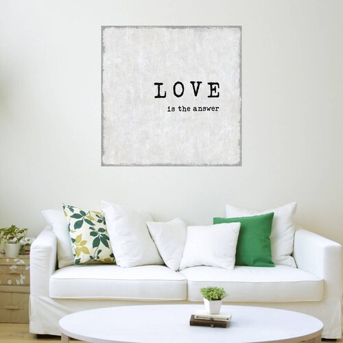 Cuadro Decorativo | El amor es la respuesta | Jamie MacDowell | 94X94 Cm | Arte Frases | Impresión en Lienzo | Fine Art TJ