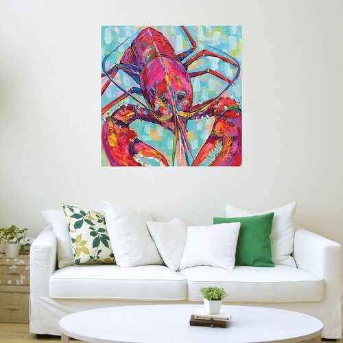 Cuadro Decorativo | Langosta Lilly III | Jeanette Vertentes | 94X94 Cm | Arte Animales | Impresión en Lienzo | Fine Art TJ