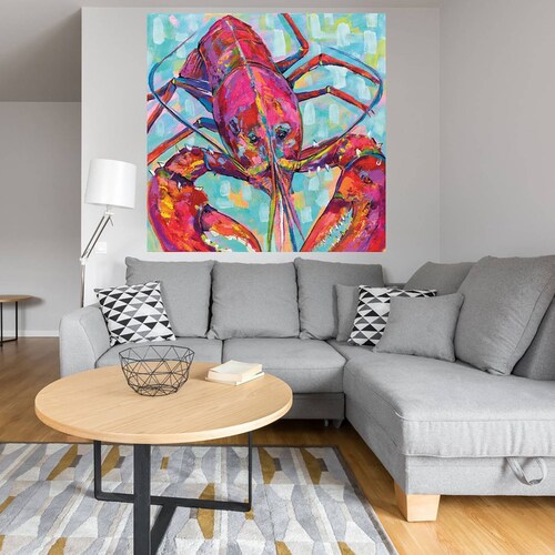 Cuadro Decorativo | Langosta Lilly III | Jeanette Vertentes | 94X94 Cm | Arte Animales | Impresión en Lienzo | Fine Art TJ