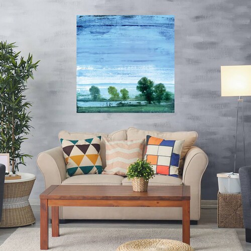 Cuadro Decorativo | Prado Azul II | Simon Addyman | 56X56 Cm | Arte Paisaje | Impresión en Lienzo | Fine Art TJ
