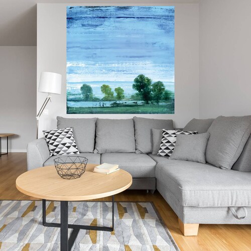 Cuadro Decorativo | Prado Azul II | Simon Addyman | 56X56 Cm | Arte Paisaje | Impresión en Lienzo | Fine Art TJ