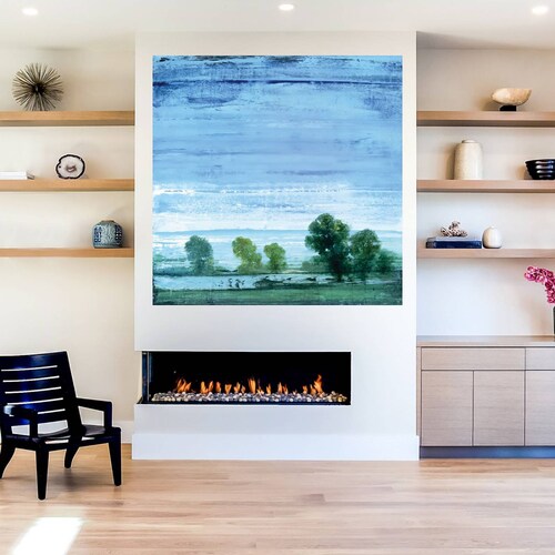 Cuadro Decorativo | Prado Azul II | Simon Addyman | 56X56 Cm | Arte Paisaje | Impresión en Lienzo | Fine Art TJ