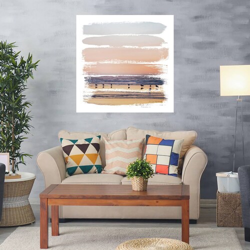 Cuadro Decorativo | Rayas de Atardecer II | Laura Marshall | 94X94 Cm | Arte Abstracto | Impresión en Lienzo | Fine Art TJ