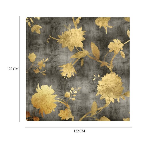 Cuadro Decorativo | Silueta dorada I | Erin Lange | 122X122 Cm | Arte Floral | Impresión en Lienzo | Fine Art TJ