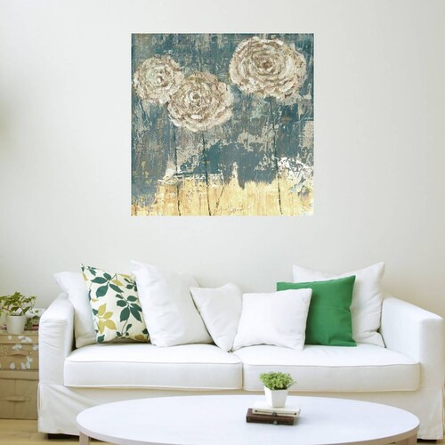 Cuadro Decorativo | Tres flores | Carol Black | 82X82 Cm | Arte Floral | Impresión en Lienzo | Fine Art TJ